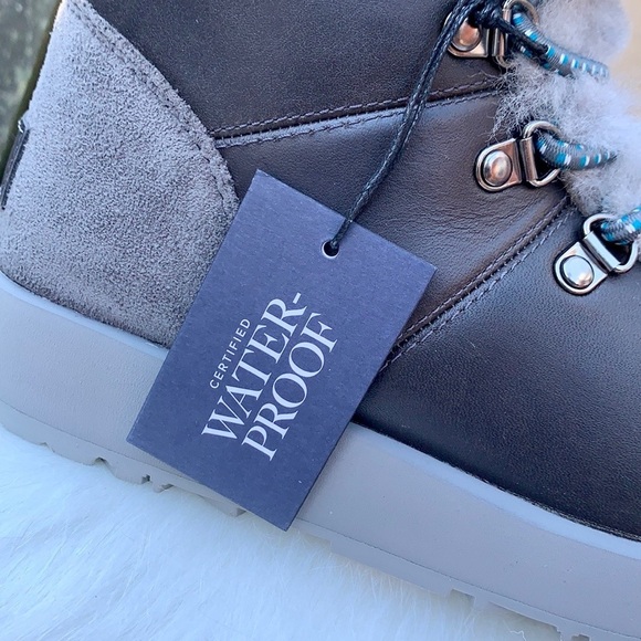UGG Viki Waterproof NEW Lace Up Shearling Lined Winter Snow Rain Boots Size 5.5 - Picture 2 of 9